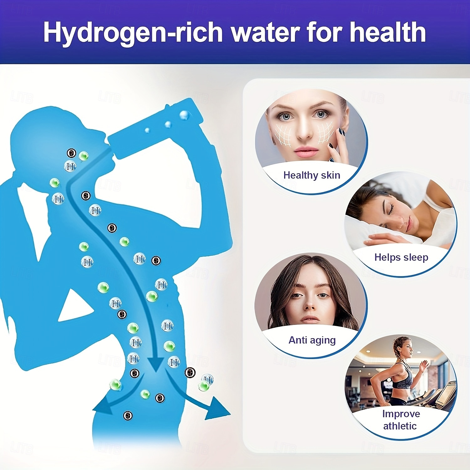 Bottiglia d'acqua all'idrogeno, generatore di acqua all'idrogeno portatile, tecnologia SPE PEM, ionizzatore d'acqua, regalo per amore, adatto per viaggi, esercizi, casa, coperchio nero. del 2025 a $44.99 –P2