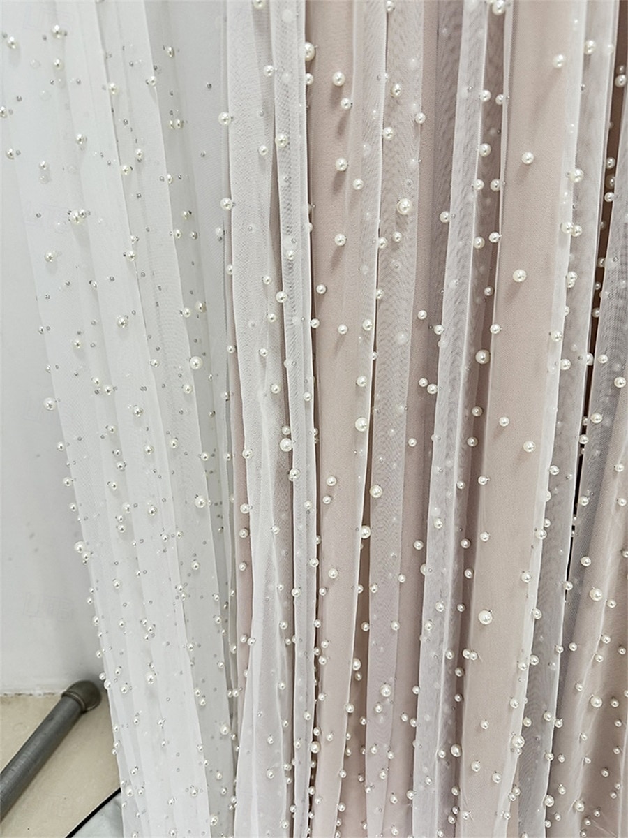Vestidos de quinceanera em A-line vestido elegante casamento convidada de casamento comprimento do chão mangas longas gola alta tule costas nuas com pregas de 2025 por $179.99 –P10