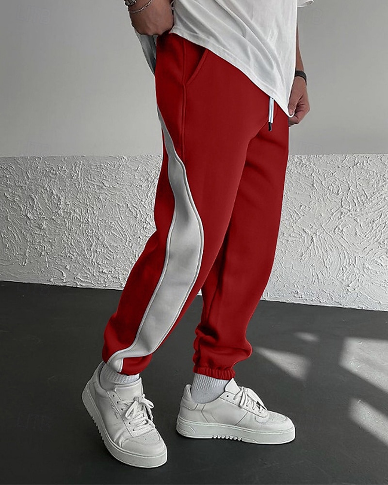 Men's Sweatpants Joggers Athletic Pants Trousers Drawstring Pocket Elastic Waist Color Block Comfort Daily Sports Outdoor Fashion Casual Blue Black / Red Micro-elastic 2026 - $25.99 –P2