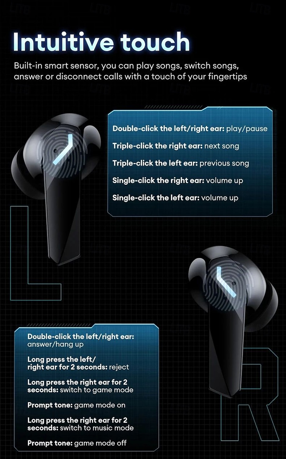 Lenovo XT53 Wireless Upgrade Bluetooth 5.4 Earphones Ultra Long Endurance Low Latency Gaming Headset LED Digital Display Earbuds 2025 - $28.99 –P5