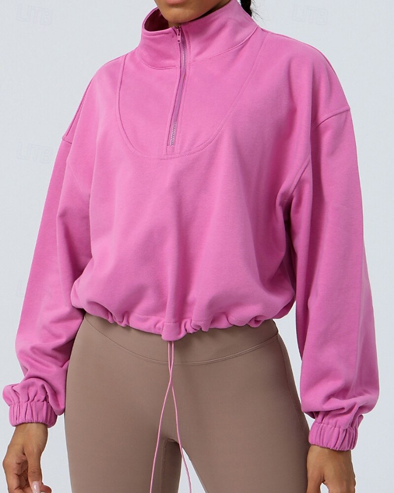 Mujer Sudadera tipo jersey Chaqueta para senderismo Chaqueta deportiva Al aire libre Elástico Trajes de senderismo Ropa de senderismo Otoño Sudadera Algodón Tenis Golf Corriendo Color sólido Violeta 2025 - $38.99 –P12