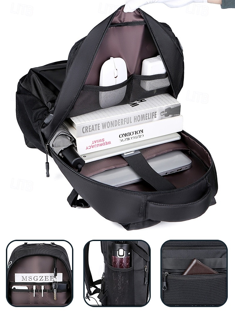 Sac à dos étanche pour ordinateur portable avec chargeur USB, compartiments multiples, système antivol et sangle de bagage, idéal pour les voyages d'affaires et les loisirs, idéal pour les étudiants et les professionnels. de 2025 ? $42.99 –P6