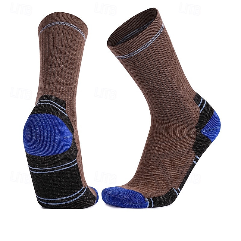 1 Par Hombre calcetines de lana merino Calcetines de senderismo Calcetines para correr Mantiene abrigado Transpirable Anti ampollas Grueso Invierno Al aire libre tripulación de cuarto Retazos Lana 2025 - $11.49 –P7