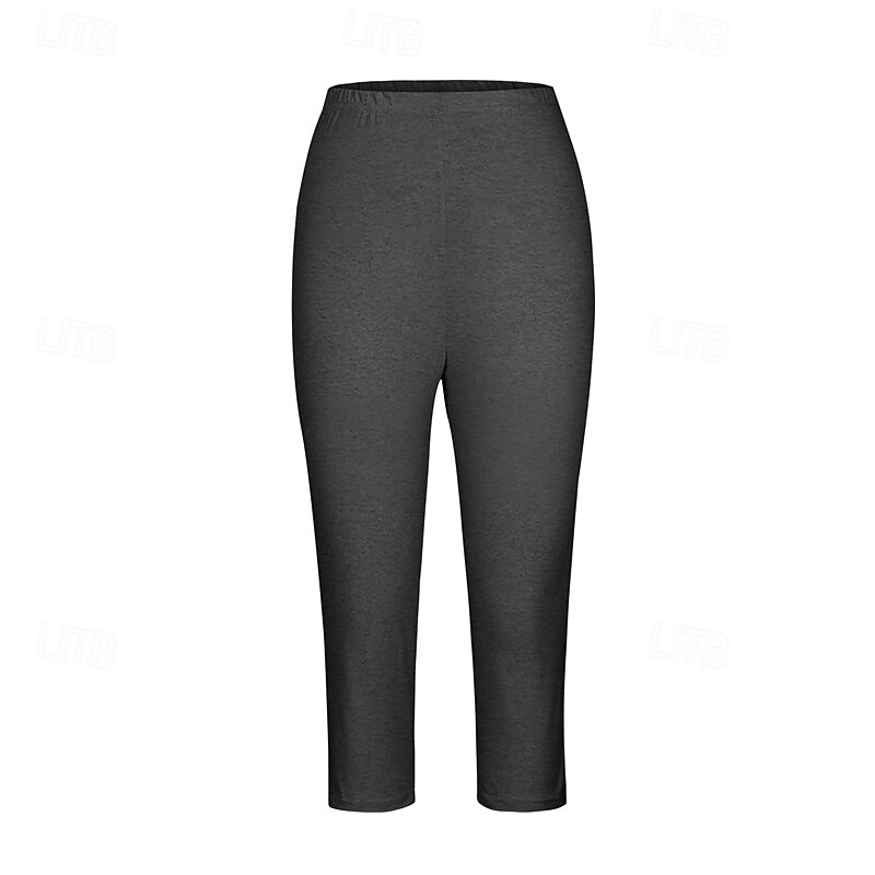 Mulheres Calças Capri Leggings Moda Casual Comprimento da panturrilha Cintura Média Tecido Cintura elástica Confortável Respirabilidade Com Stretch Férias Rua Roupa Diária Amarelo Claro Vinho de 2025 por $15.99 –P4