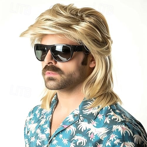 Mens Mullet Wigs for 70s 80s Costumes,Halloween Party Personality Accessory Cosplay Hair Wig 2026 - $24.99 –P2
