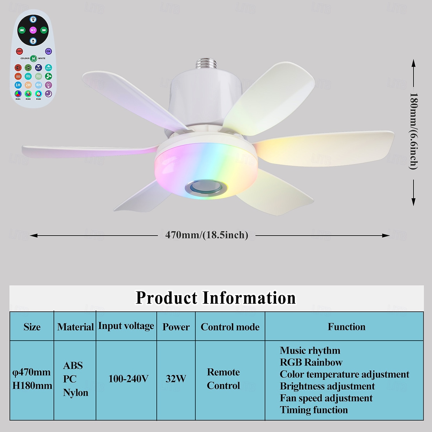 1 moderner Deckenventilator-Kronleuchter mit intelligenter Fernbedienung, E27-Schraubsockel – einfach zu installieren, starker Wind für Wohnzimmer, Schlafzimmer, Arbeitszimmer, Küche, Werkstatt, 2025 - $50.99 –P11
