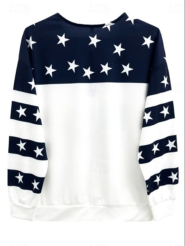 Sweatshirts zippés patriotes pour femmes du jour de l'indépendance géométrique rayé mode active décontractée à manches longues col ras du cou tops réguliers vêtements quotidiens impression zippée de 2026 ? $29.99 –P2