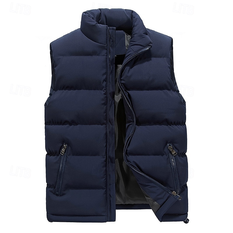 Herren Wanderweste Pufferweste Ärmellos Weste Außen Thermowarm Leicht Atmungsaktiv Winter Reißverschluss Polyester Schwarz Rot Blau Jagd Angeln Klettern 2025 - $29.99 –P2