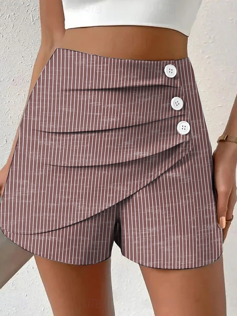Pentru femei chinez Pantaloni Scurți Vacanță Epocă Stilul etnic Scurt Talie Înaltă Grafic Geometric Dunga Plisată Micro-elastic Vacanță Stradă Zilnic Albastru ou de Măcăleandru Violet Roșu-aprins 2025 - $17.99 –P2