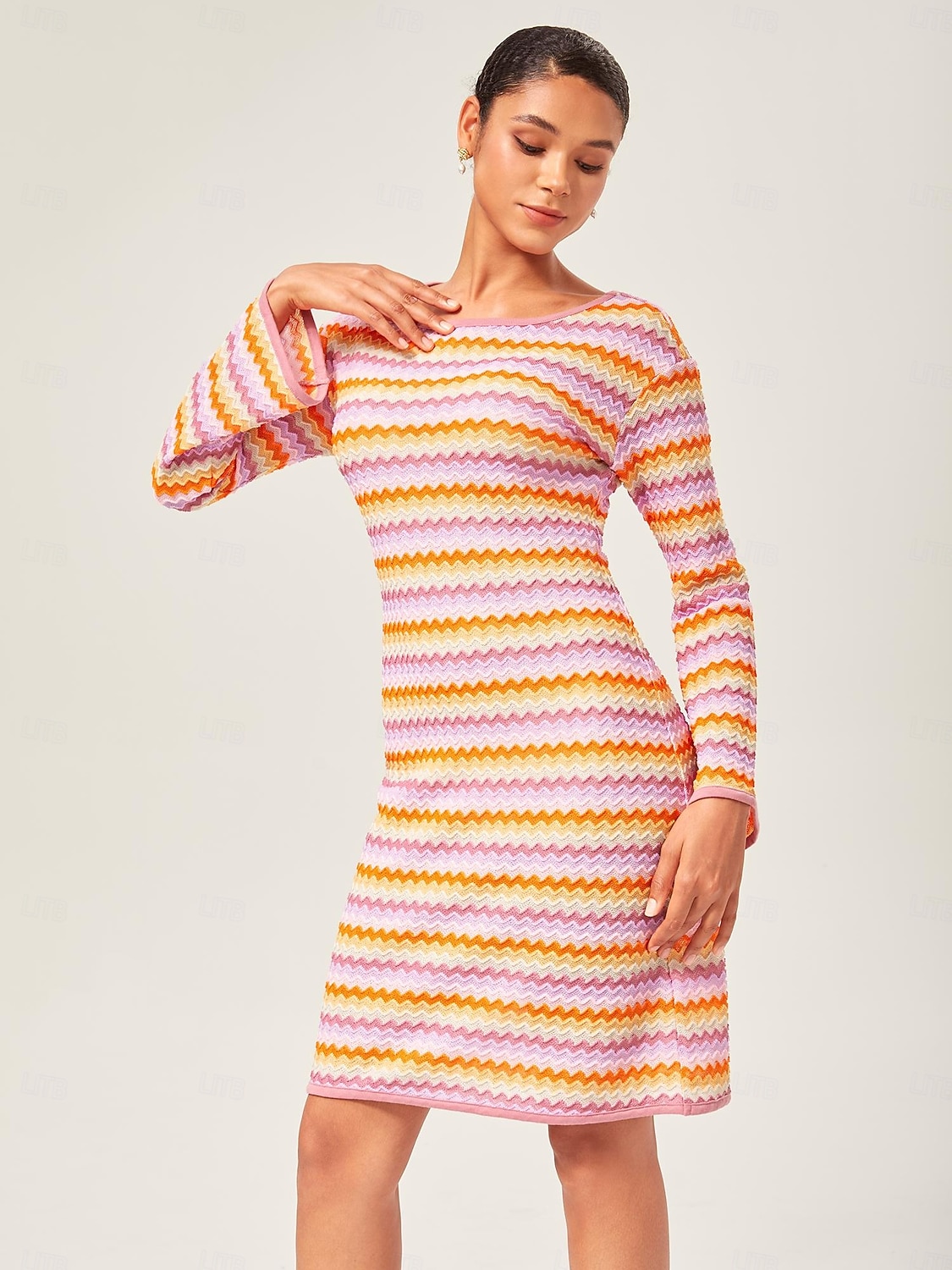 vestido curto justo de malha elástica de 2025 por $71.99 –P3