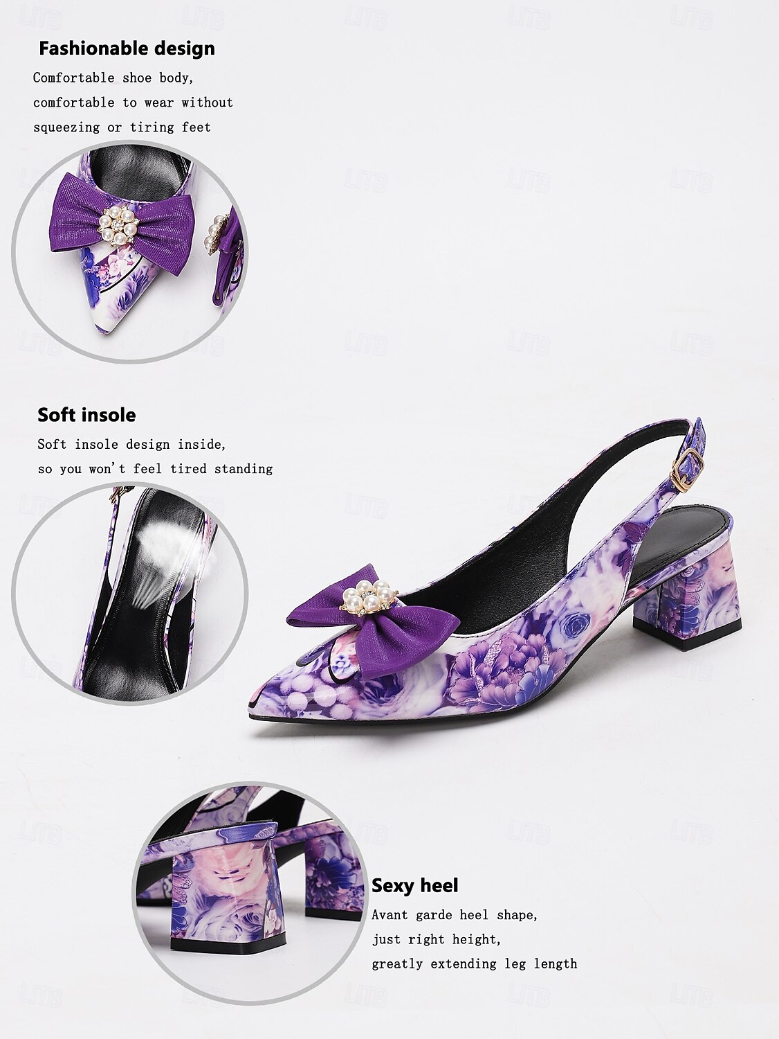 Escarpins à bride arrière fleuris pour femmes avec nœud en perles – talons carrés à bout pointu colorés pour le thé de l'après-midi, les mariages dans le jardin et les tenues d'inspiration vintage des années 1950 de 2025 ? $42.99 –P2