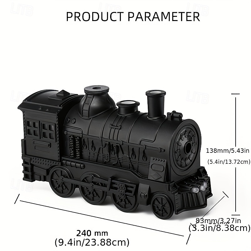 Retro Steam Train Humidifier With Fragrance Tray USB Power Supply Remote Control Operation Evaporative Work Suitable For Coverage Range Of 10-20 Square Meters Equipped With Simulated Flames 2025 - $64.99 –P4
