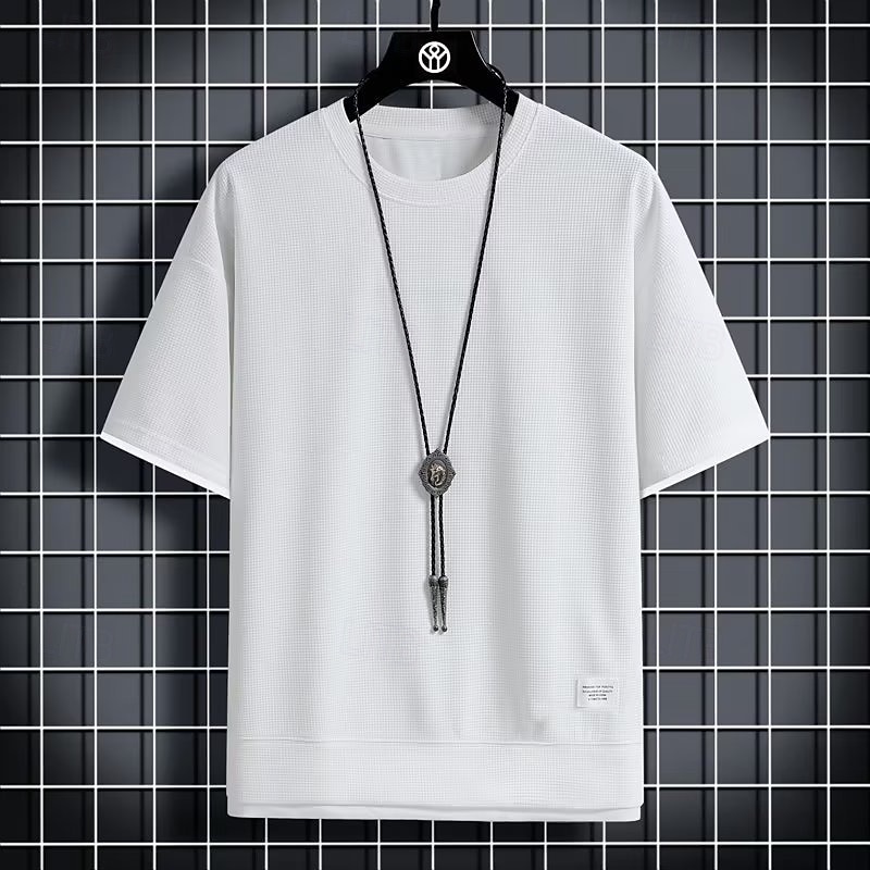 Bărbați Tricou Waffle Tricou Manșon scurt Mânecă scurtă Stil Nautic Vară Simplu Modă Designer De Bază fals două piese Casual Vacanță Stradă Alb Top tricou pentru bărbați 2026 - $10.99 –P8