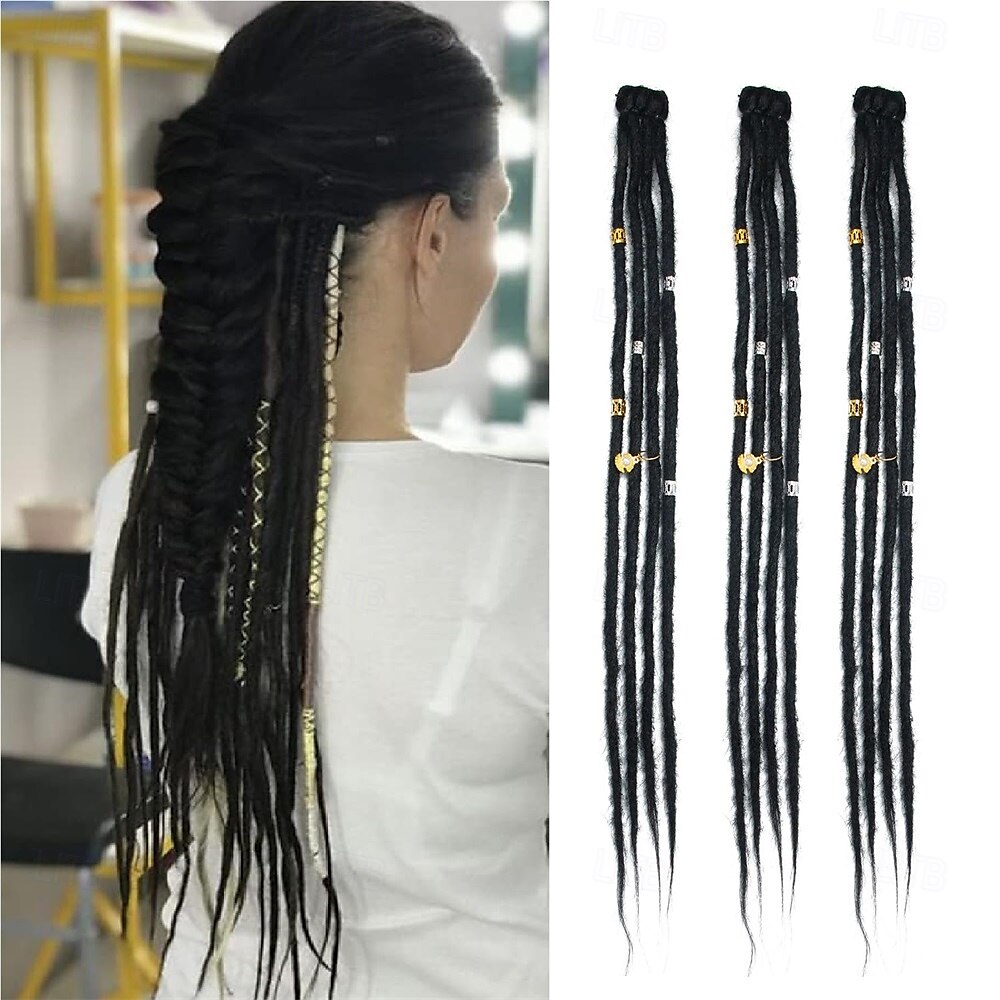 extensões de dreadlock com clipes, dreads ombre de 24 polegadas feitos à mão, extensões de crochê loc de 3 peças de 2025 por $34.99 –P6