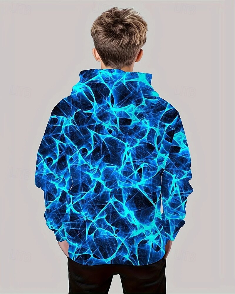 Pojkar 3D Grafisk Huvtröja Långärmad Vår Höst Mode Streetwear Barn 4-12 år Huva Utomhus Ledigt Dagligen Normal 2025 - $18.99 –P2