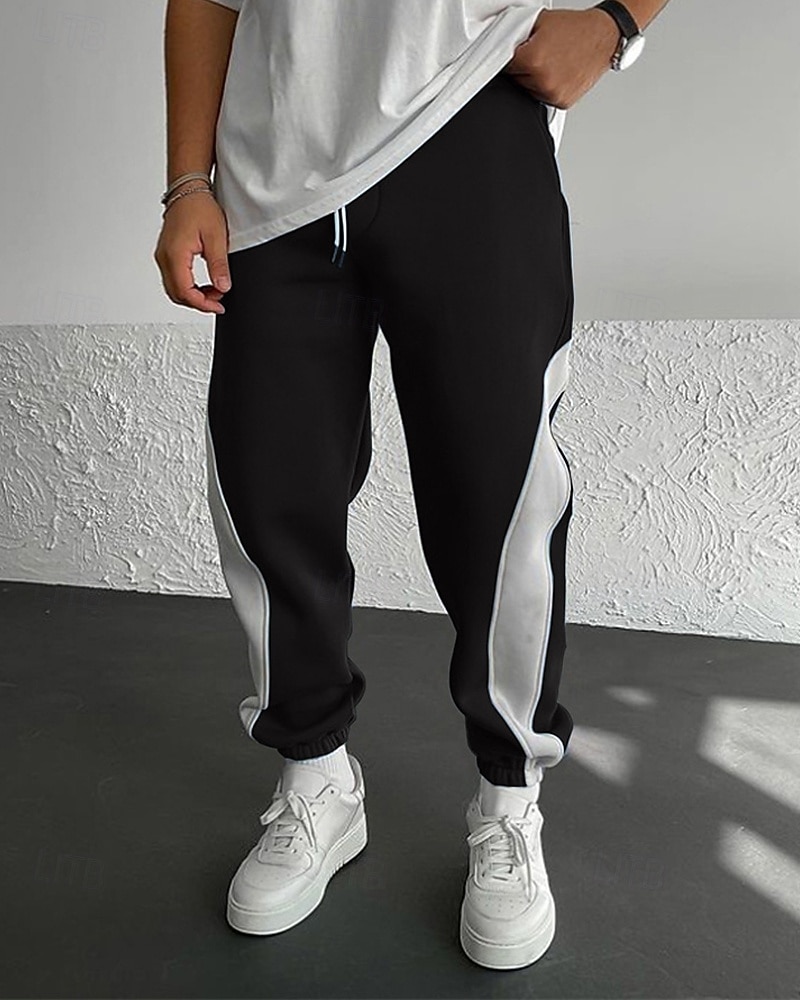 Men's Sweatpants Joggers Athletic Pants Trousers Drawstring Pocket Elastic Waist Color Block Comfort Daily Sports Outdoor Fashion Casual Blue Black / Red Micro-elastic 2026 - $25.99 –P4