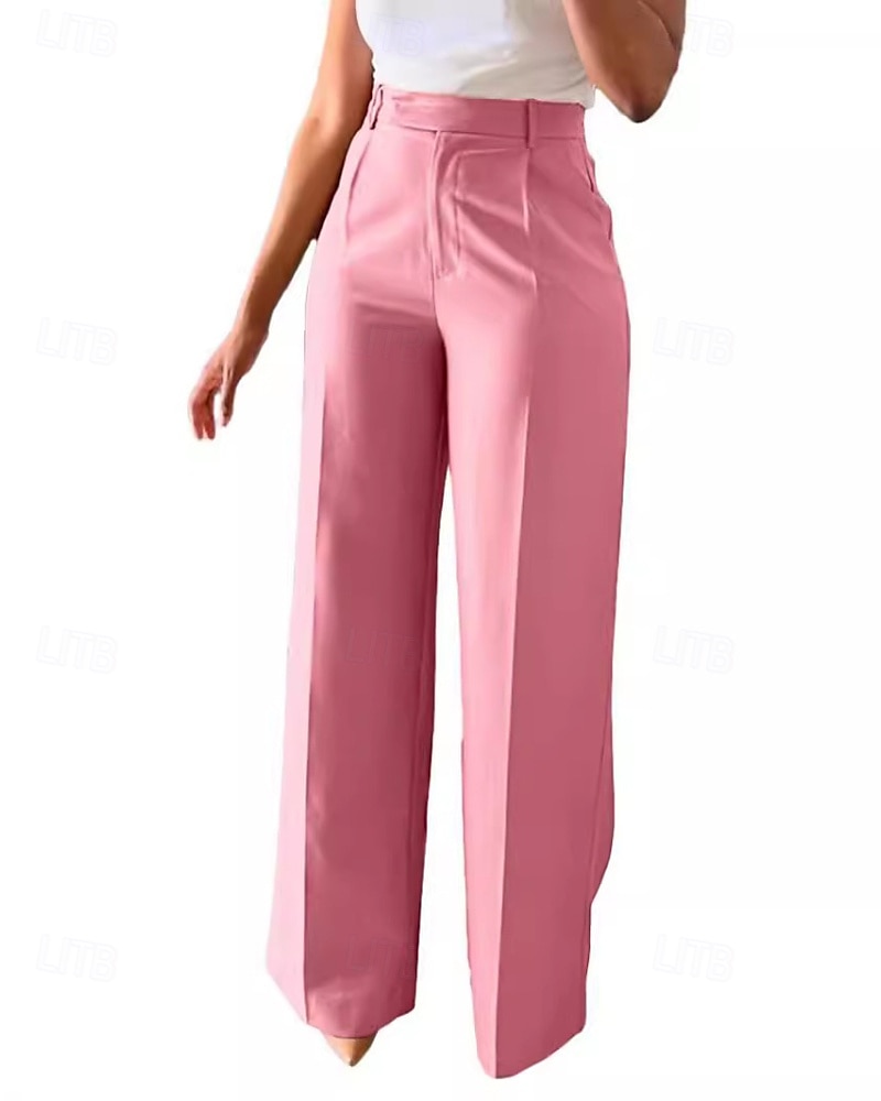 Per donna Pantaloni Eleganti Gamba larga Streetwear Casual Lunghezza intera Naturale Semplice Tasca Elastico in vita Comodo All'aperto Confortevole All'aperto Vacanza Abbigliamento casual alla moda del 2025 a $22.99 –P5