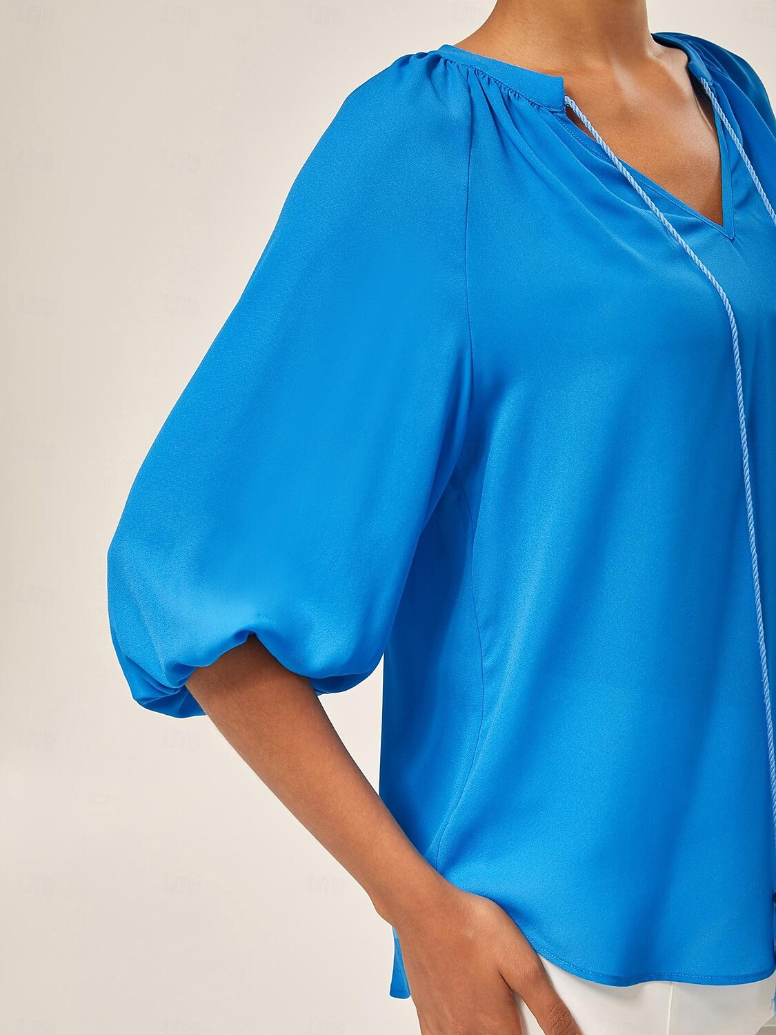 Blue Chiffon Ruched Vacation Top 2026 - $56.99 –P7