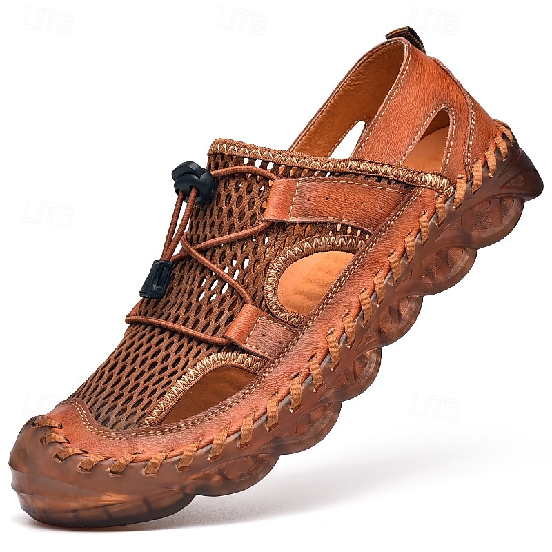 Brune utendørssandaler for menn – fasjonable lette sandaler med justerbare stropper for sommerens fotturer, strandturer og uformell friluftsliv 2025 - $42.99 –P1