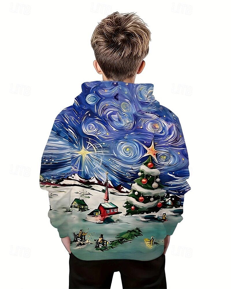Boys' 3D Graphic Hoodie Long Sleeve Spring Fall Fashion Streetwear Kids 4-12 Years Hooded Outdoor Casual Daily Regular Fit 2025 - $18.99 –P2