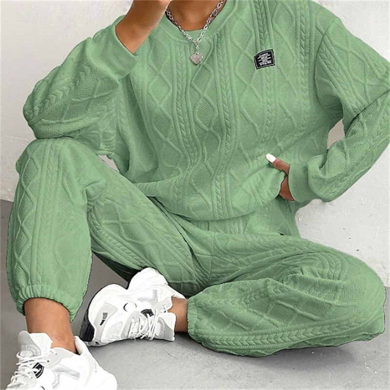 Mulheres Moletom Suéter Conjunto de Roupa Atlética Bolsos Cor Sólida Conjuntos Outono Inverno Preto Branco Academia Exercite-se Esportivo Térmico / Quente A Prova de Vento Macio Manga Longa Esporte de 2026 por $47.99 –P2