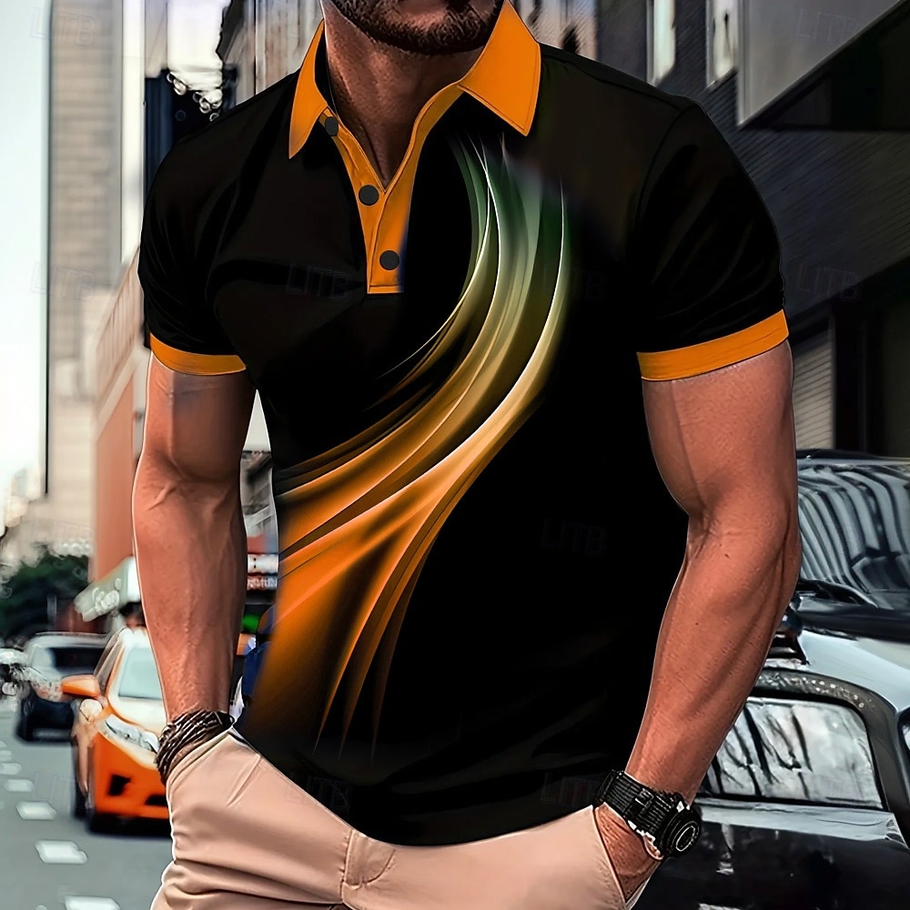 Męskie Geometryczny Tenké Gra polo Krótki rękaw Koszulki polo Koszule z kołnierzykiem Biznesowy swobodny Na zewnątrz Athleisure Dzienne zużycie Druk 3D Lato Czerwony Niebieski Fioletowy 2025 - $25.99 –P1
