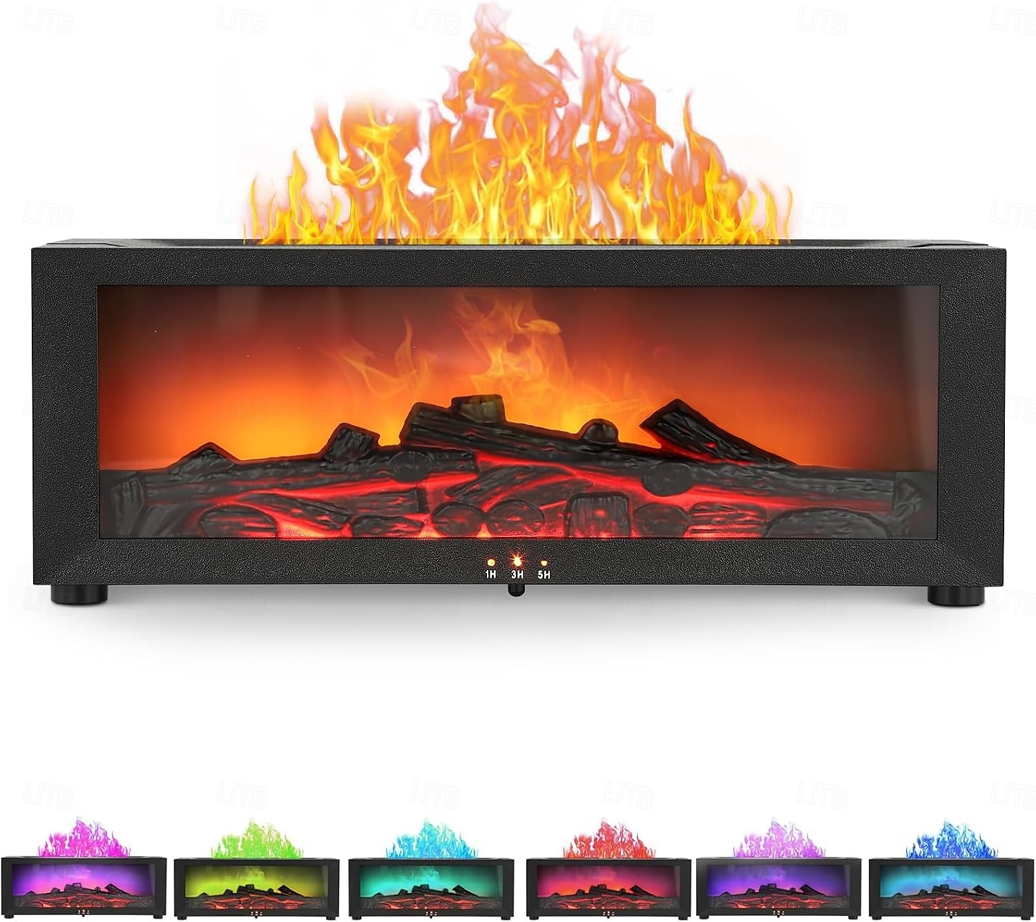 1 cheminée à simulation de flamme rétro, humidificateur silencieux, machine d'aromathérapie, lumière d'ambiance colorée, interrupteur de synchronisation à trois niveaux, télécommande de type C, prise de 2025 ? $32.99 –P2