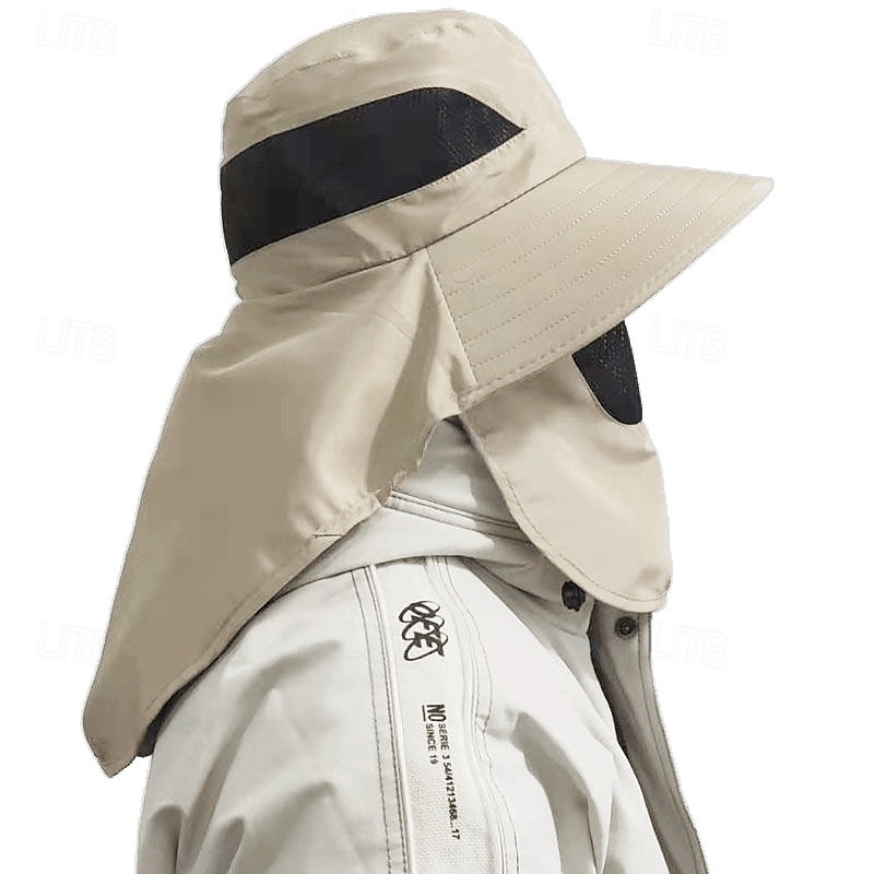 Chapéu de sol com aba para o pescoço Unisexo Chapéu de Sol Chapéu Balde Chapéu boonie Prova-de-Água Proteção UV para Pesca Praia Campismo / Escursão / Espeleologismo Côr Sólida Fibra Acrilica Verão de 2025 por $12.79 –P9