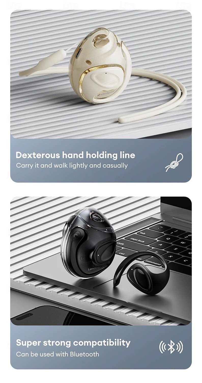 Lenovo Earphones Wireless Bluetooth 5.4 Sport Headset Ear Hook Earbuds Running HD Call Music Headphones X15 Pro Pro4 Valentine's Day Gift 2026 - $41.99 –P12