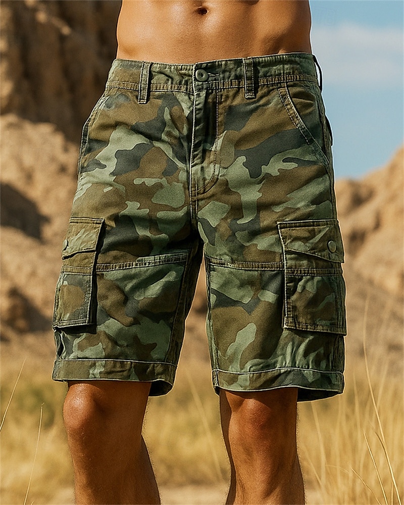 Herren Cargoshorts Wandershorts Tarnung Sommer Außen Normale Passform Schnelltrocknend Leicht Elastisch Atmungsaktiv Shorts Cachi scuro Armeegrün Baumwolle Tennis Golfspiel Laufen 29 30 31 32 34 2025 - $22.99 –P1
