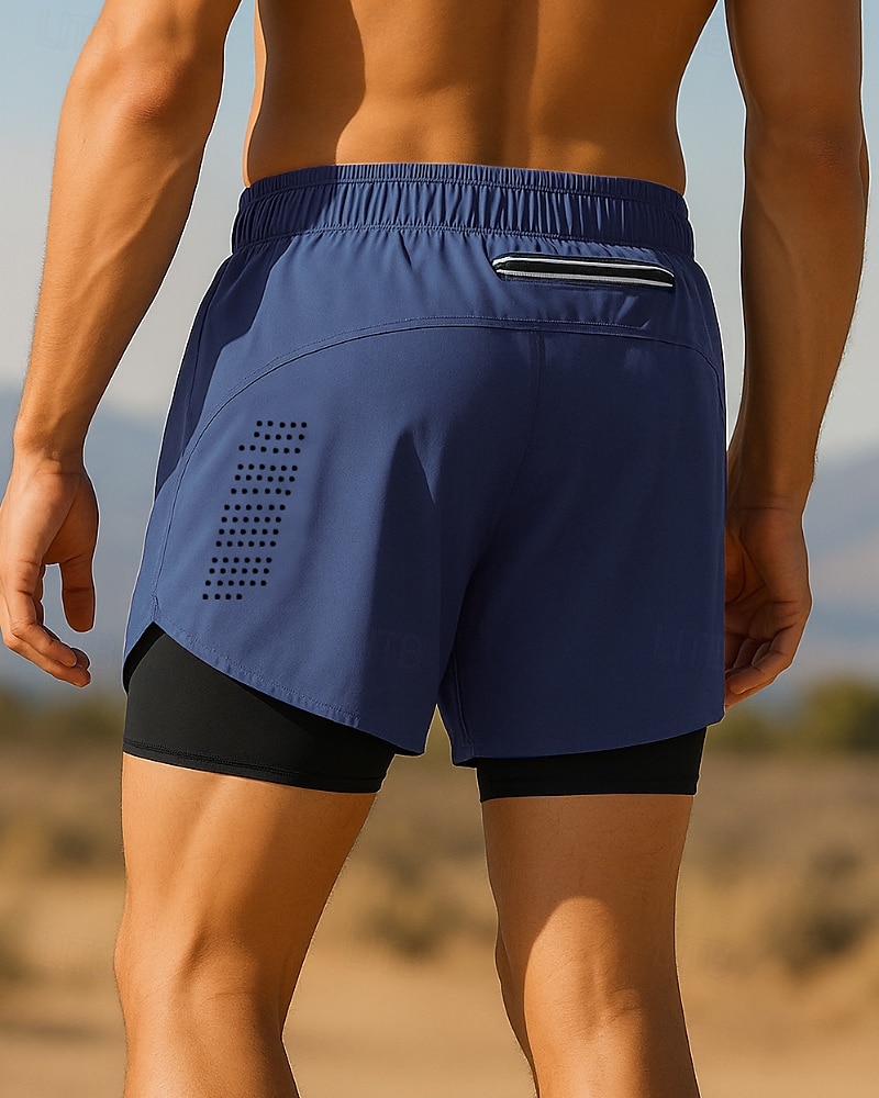 Homme short avec collants Patchwork Shorts Extérieur Sport & Loisir Occasionnel Respirant Séchage Rapide Léger Tennis Le golf Course Coupe régulière Tenue de sport Tenues de Sport Bloc de Couleur de 2025 ? $15.19 –P9