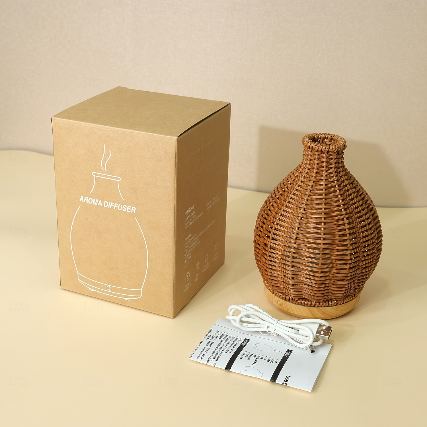 Diffusore di oli essenziali Aromamaster in stile rattan da 1 pezzo, con spegnimento automatico senza acqua, per umidificazione con aromaterapia e purificazione dell'aria, con funzionamento silenzioso del 2025 a $58.99 –P8