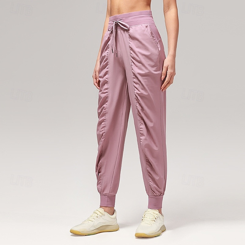 Mulheres Calças de fitness Calças de Pilates Calças de ioga Com Cordão Rugas Com bolsos Leve Cintura Alta Pilates Academia Zumba Calças Azul marinho Castanho Claro Preto Outono Esportes Roupas de 2025 por $25.99 –P1