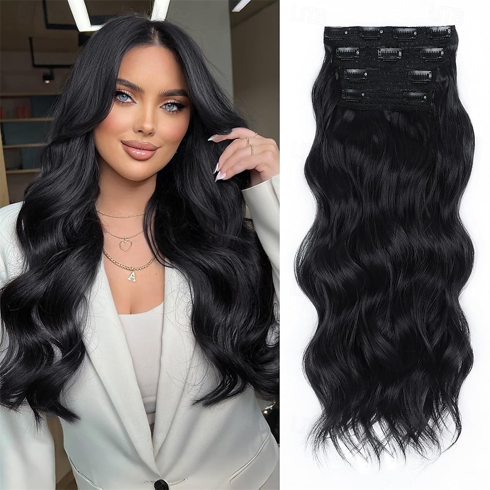 Extension per capelli, 4 pezzi, extension con clip, 20 pollici, biondo spiaggia, lunghe, ondulate, naturali, morbide, sintetiche, per donna del 2025 a $26.99 –P2
