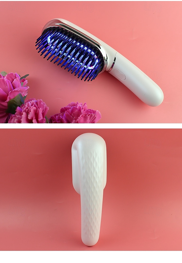Escova massageadora capilar com luz LED azul e vermelha, pente para massagem no couro cabeludo, microcorrente EMS, pente para cabelo com íons negativos de 2025 por $88.99 –P2