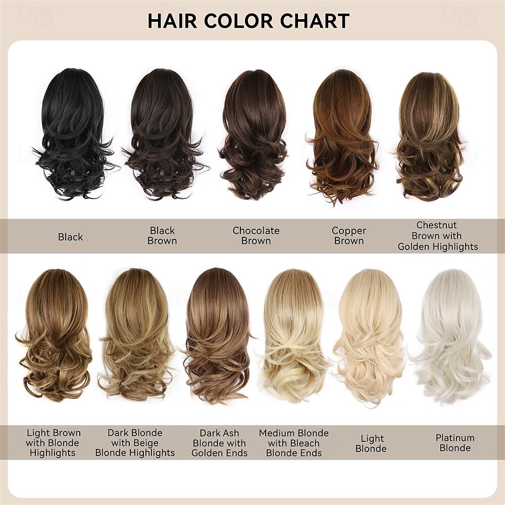14 Inch Blonde Ponytail Extension - Wavy Pony Tails Hair Extensions Claw Clip Ponytail Extension Synthetic Hair Extensions Ponytail Clip on Ponytails for Women (Dark Blonde With Beige 2025 - $11.49 –P6