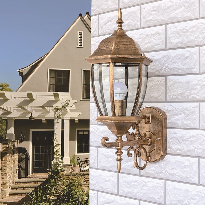 Luminárias de parede pretas para áreas externas, luminárias de parede com base redonda para varanda frontal, arandelas de parede em bronze antigo fosco, lanternas de parede externas à prova d'água de 2025 por $189.99 –P1