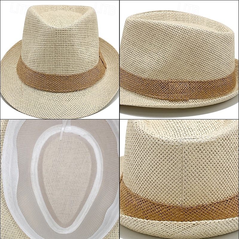 Britse jazzhoed, herenzonbescherming, zonnehoed, strandhoed, strohoed, casual hoed 2025 - $8.49 –P2