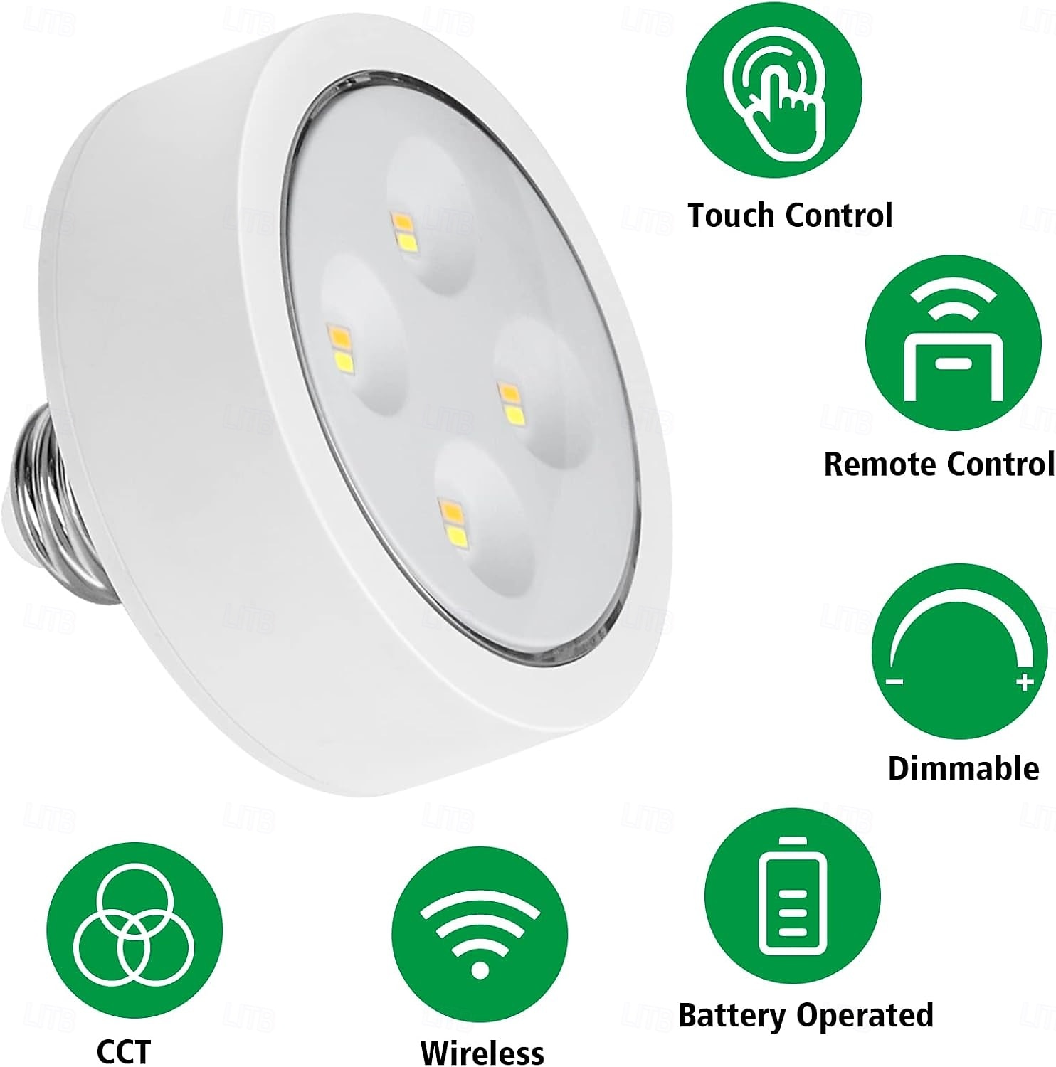 Battery Operated Light Bulbs Sets of 2 LED Puck Lights with Remote Control AA Battery Bulb Dimmable E26 Screw in Type for Non Electric Pendant Light and Wall Sconce 2025 - $14.49 –P5