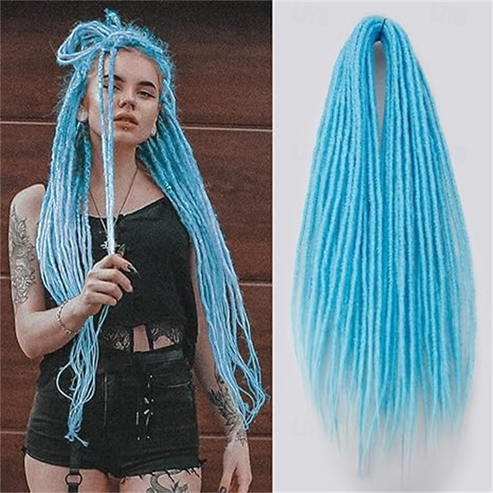 Extension per dreadlocks da 24 pollici, locs hippie all'uncinetto per donne, 10 ciocche morbide fatte a mano, locs all'uncinetto sintetiche sottili da 0,6 cm, extension per dreadlocks a doppia del 2025 a $29.99 –P4