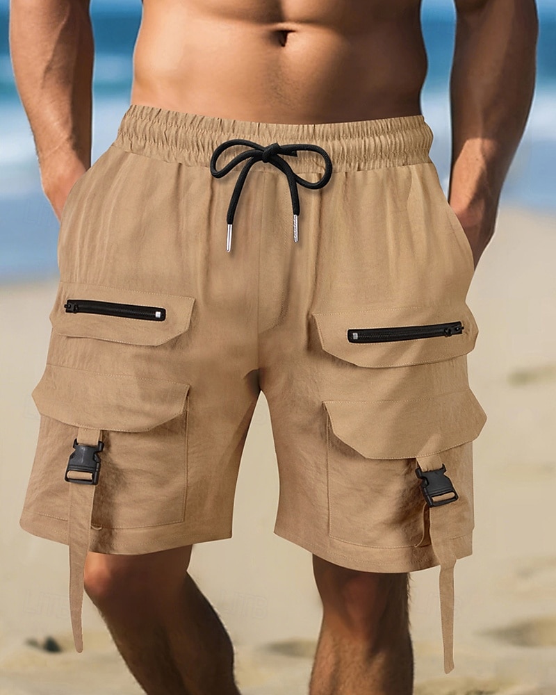 Per uomo Pantaloncini cargo Shorts Pantaloncini Estivi Coulisse Elastico in vita Multi-tasche Semplice Comodità Indossabile Lunghezza al ginocchio All'aperto Sport Quotidiano Moda Casual Nero Marrone del 2025 a $22.99 –P1