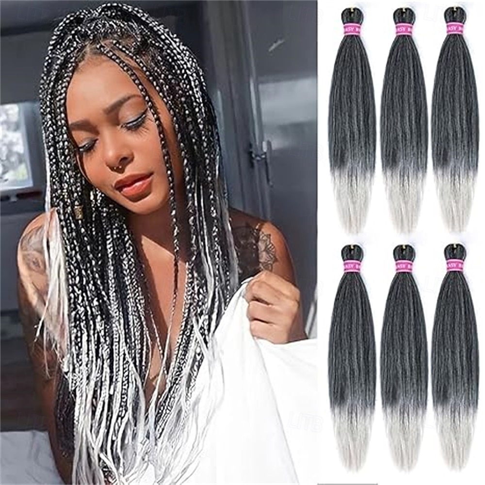 Extension per capelli intrecciati biondi pre-allungati, confezione da 6 da 20 pollici, trecce sintetiche con texture morbida yaki, trecce all'uncinetto, pre-allungate, con effetto sfumato, per donne. del 2025 a $39.99 –P2