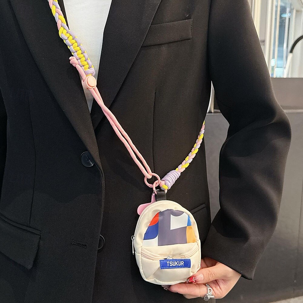 2025年 ドーパミンカラーマッチングユニセックス携帯電話吊り下げロープ調節可能なクロスボディポータブルペンダント収納バッグ多機能紛失防止吊り下げチェーン コレクション – $7.99 –P5