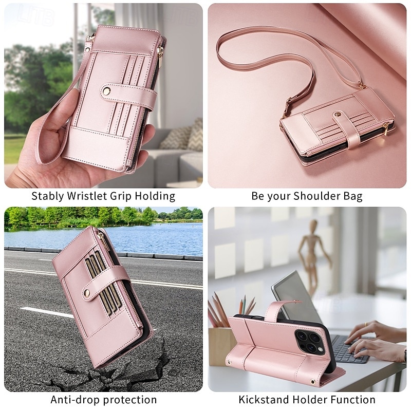 Telefoonhoesje voor Samsung Galaxy S24 S23 S22 S21 Ultra Plus A55 A35 A25 A15 5G A54 A34 A14 A73 A53 A33 A23 A13 A72 A52 A42 A32 A22 A12 A02 Portemonneehoesje met standaardhouder, rits, volledige 2025 - $24.99 –P13