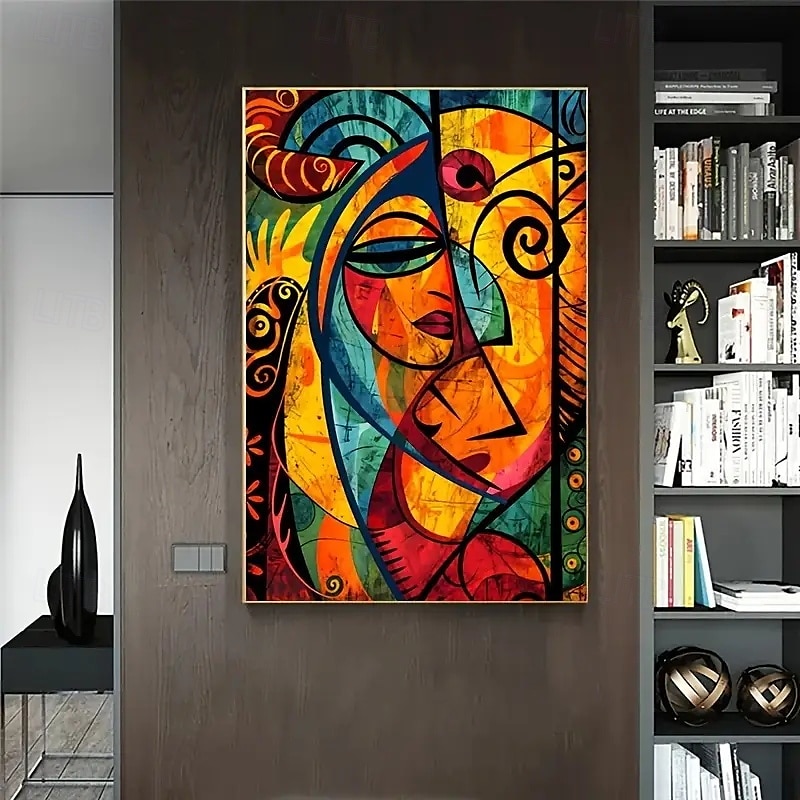 1 Stück moderner Kunstdruck der afrikanischen Popkultur, ungerahmt, gemischte Pigmente, Leinwandmalerei, kein Strom erforderlich, Wanddekoration für Wohnzimmer und Schlafzimmer 2025 - $9.49 –P5