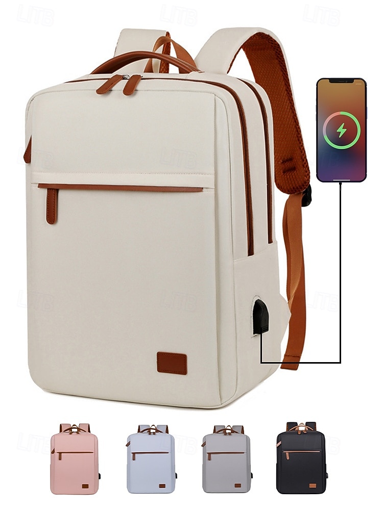 Damski plecak na laptop z USB do ładowania wodoodporny plecak na podróże i codzienne dojazdy do pracy na college 2026 - $32.99 –P4