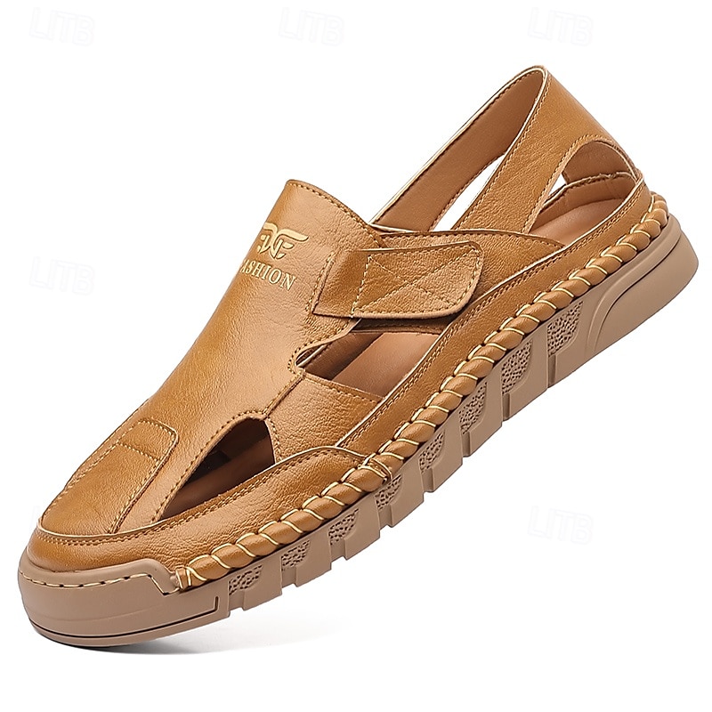 Ανδρικά καφέ slip-on σανδάλια εξωτερικού χώρου με ελαστικά λουράκια και αναπνεύσιμο mesh επάνω μέρος για καλοκαιρινές περιπέτειες 2026 - $54.99 –P1