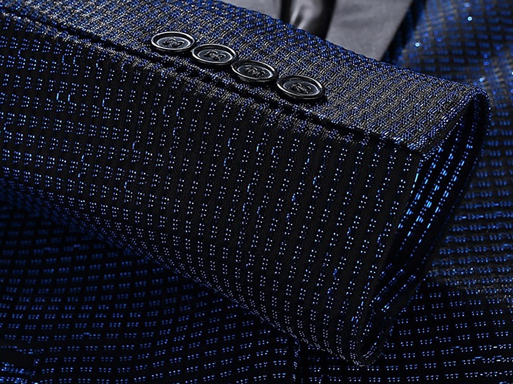 Completi da festa da uomo Smoking Completi di ritorno a casa Argento Nero Punk Disco con Papillon Vestibilità standard 2 pezzi Monopetto a un bottone del 2025 a $99.99 –P10