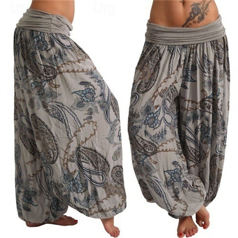 Mujer Pantalones Pantalones Harem Pantalones palazzo Moda Boho Longitud total Media cintura Estampado Cintura elástica Confortable Cómodo Microelástico Calle Ropa Cotidiana Noche Negro Amarillo Rojo 2025 - $19.99 –P1