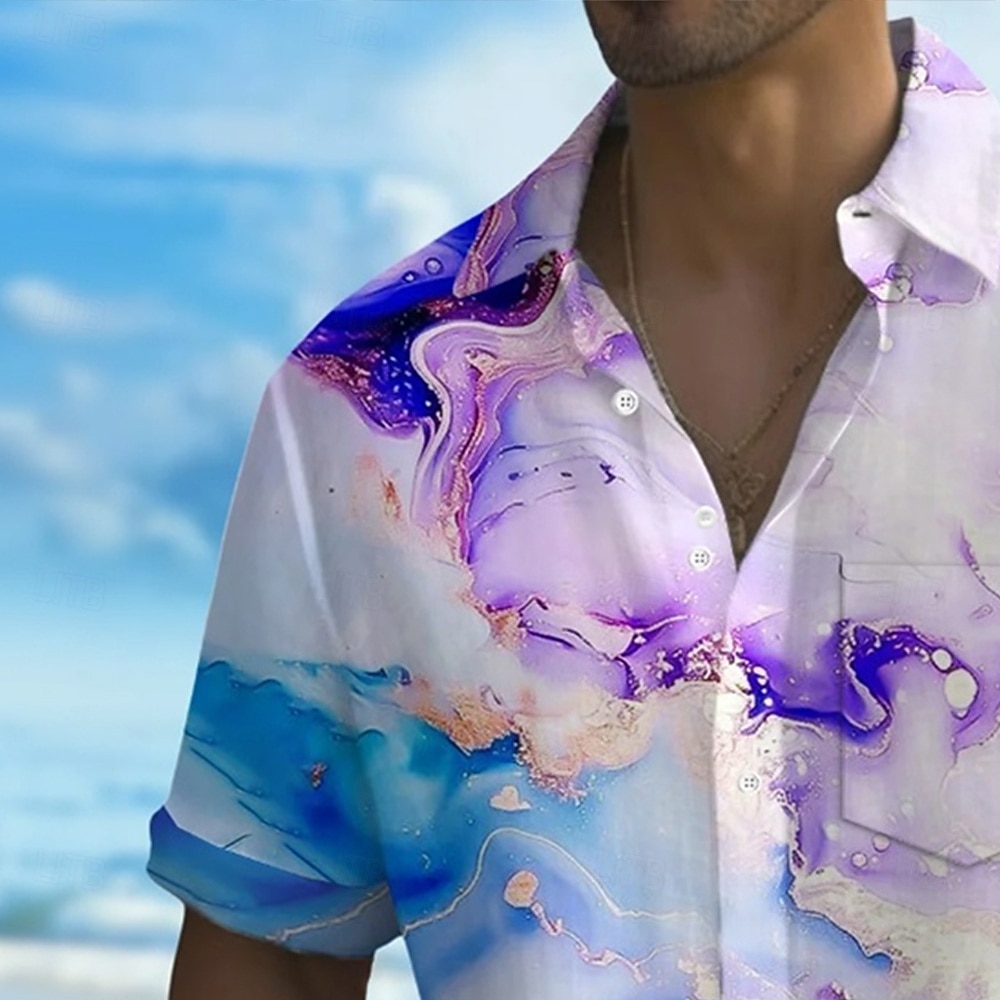 Per uomo Marmo Arte liquida astratta Camicia Camicia Estiva Camicia con Bottoni Manica Corta Moda Casual All'aperto Vacanza Abbigliamento Quotidiano Estate Primavera Collo ripiegato Stampa 3D camicie del 2025 a $23.99 –P5